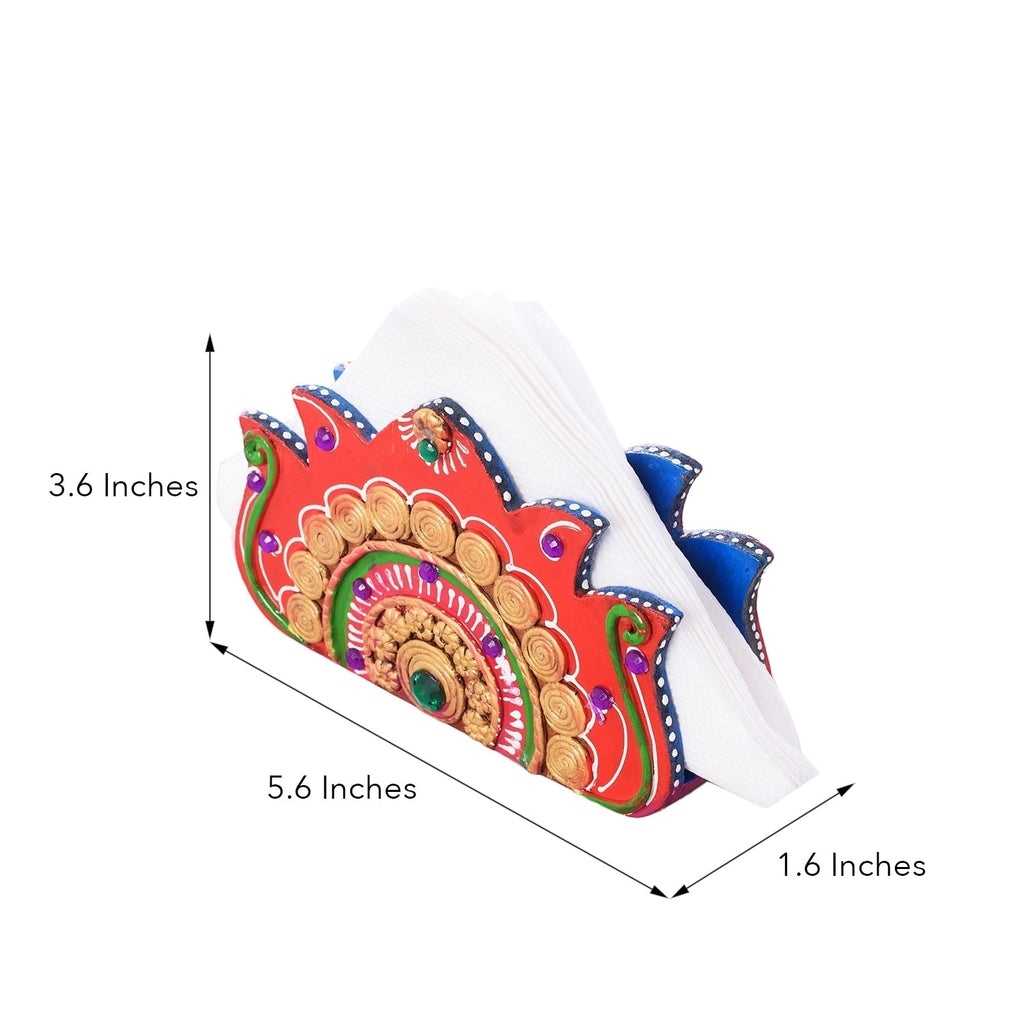 Decorative Papier-Mache Wooden Napkin Holder Kafalo