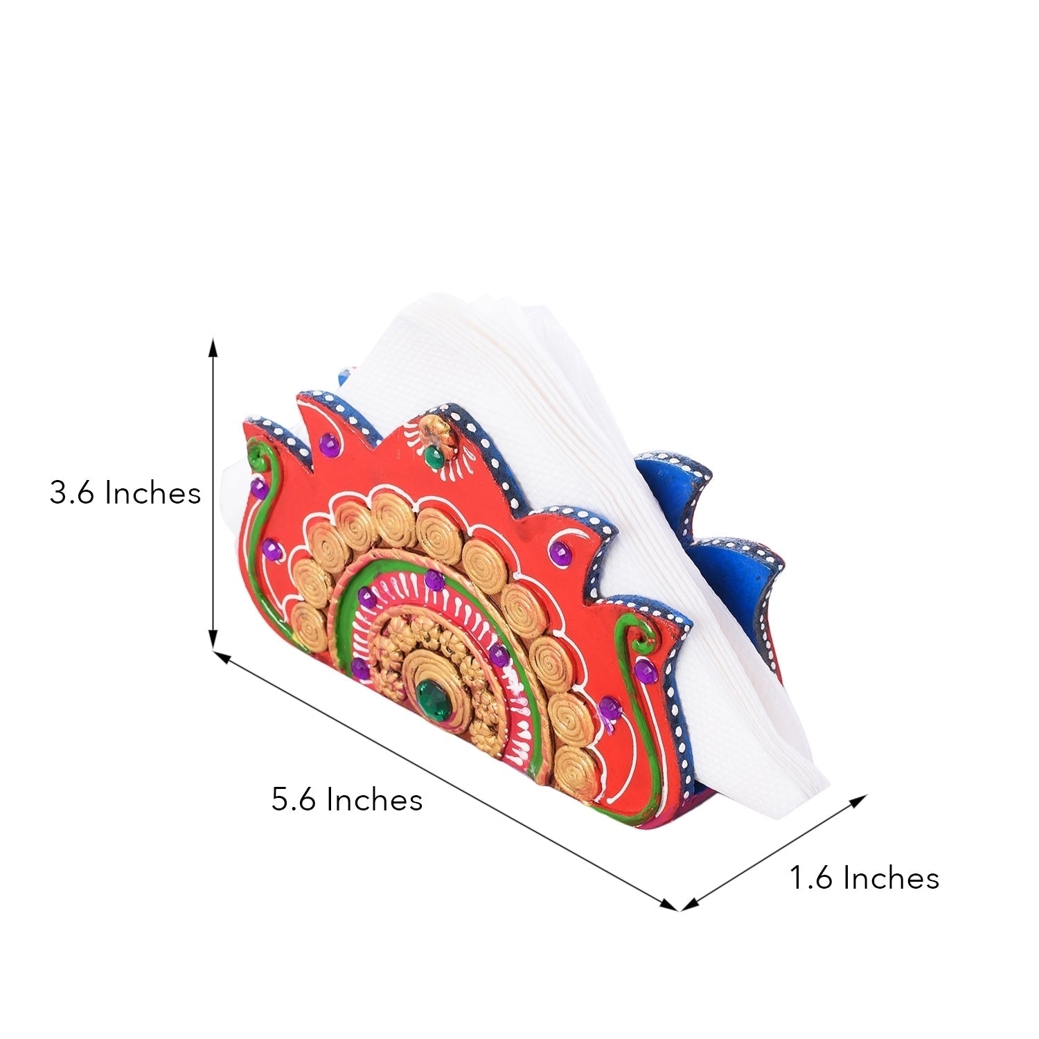 Decorative Papier-Mache Wooden Napkin Holder Kafalo