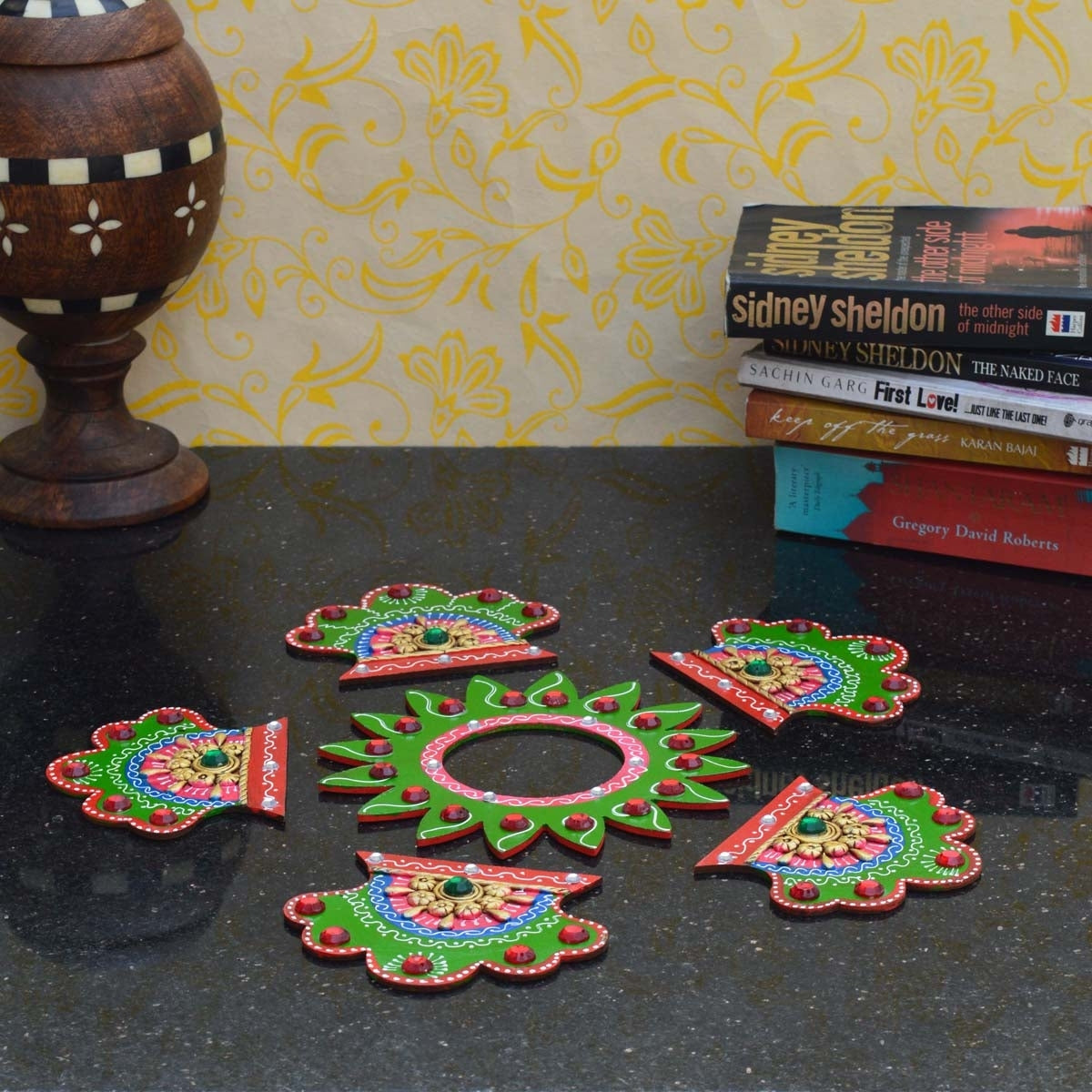 Decorative Floor Rangoli - Pankhi Design Kafalo