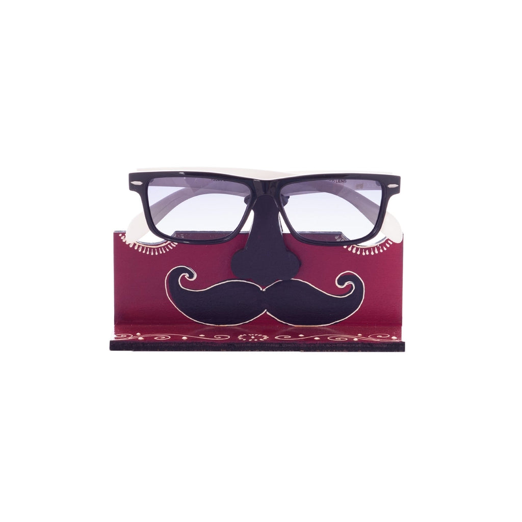 Handicrafted Decorative Moustache Design Sunglasses Holder Kafalo