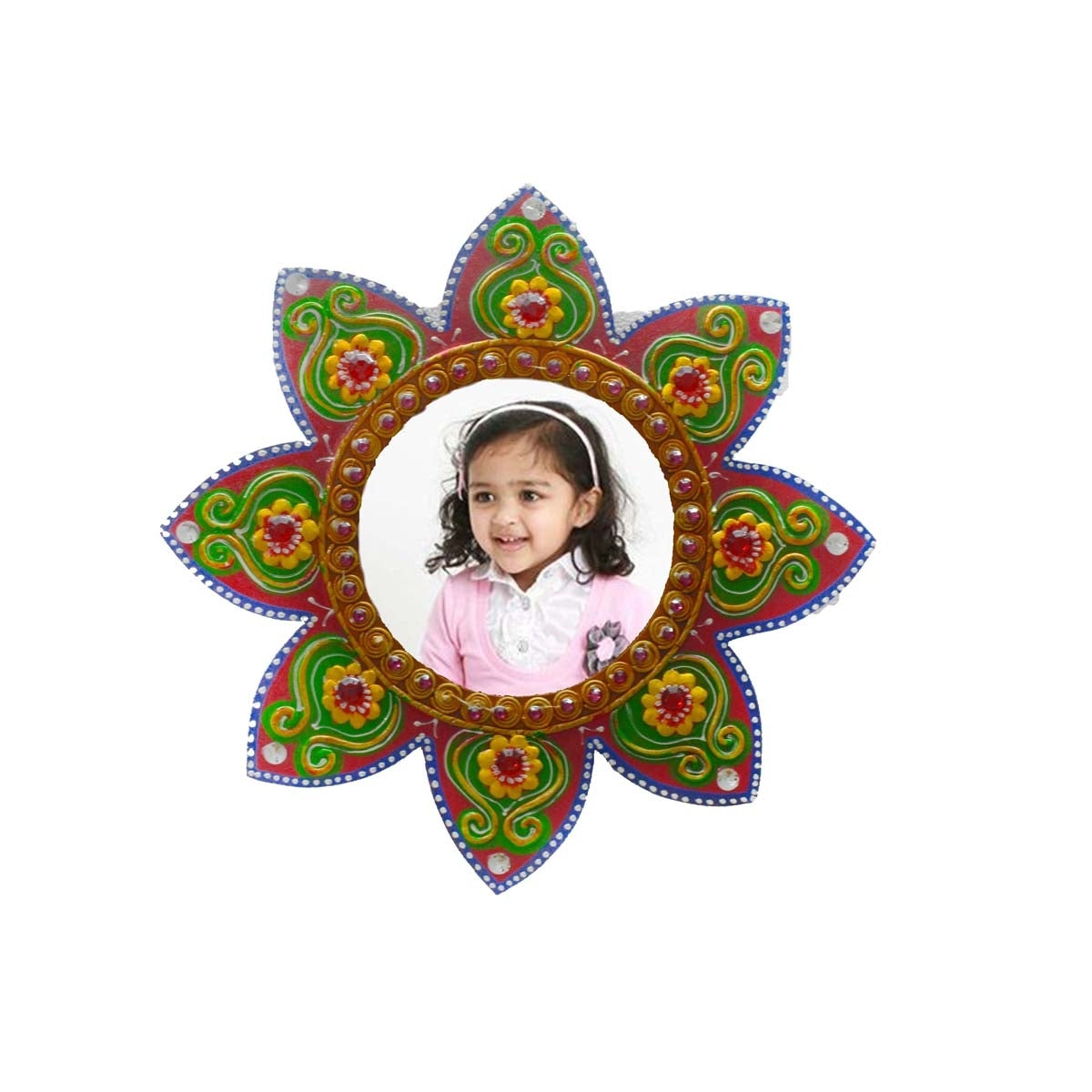 Papier-Mache Wall Hanging Photo Frame - Flower Petal Design Kafalo