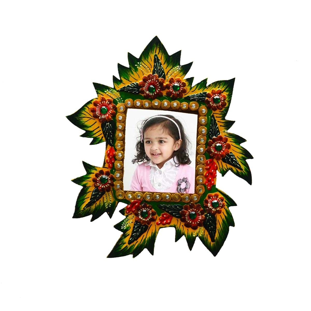 Papier-Mache Wall Hanging Photo Frame - Flower Design Kafalo
