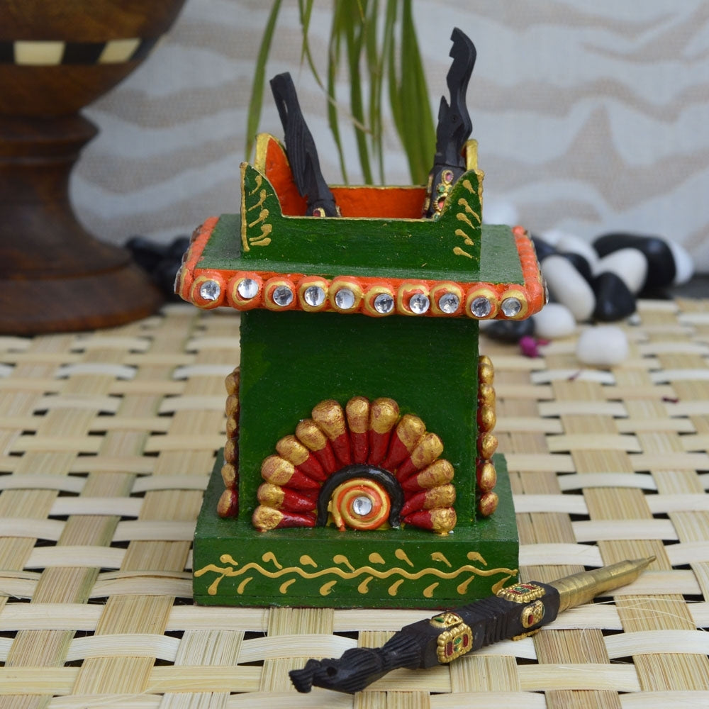 Embossed Papier-Mache Pen Stand Table Organizer Kafalo