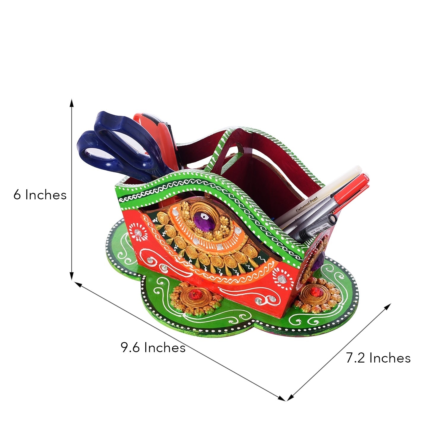 Decorative Papier-Mache Wooden Pen Stand Kafalo