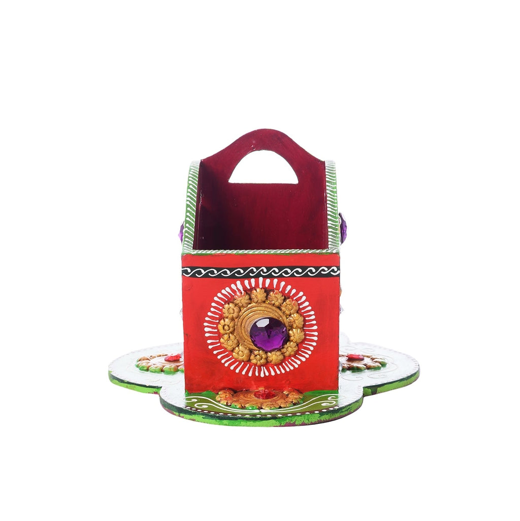 Decorative Papier-Mache Wooden Pen Stand Kafalo