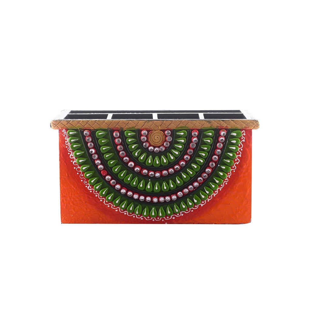 Papier-Mache Wooden Decorative Premium Pen Stand Utility Box Kafalo