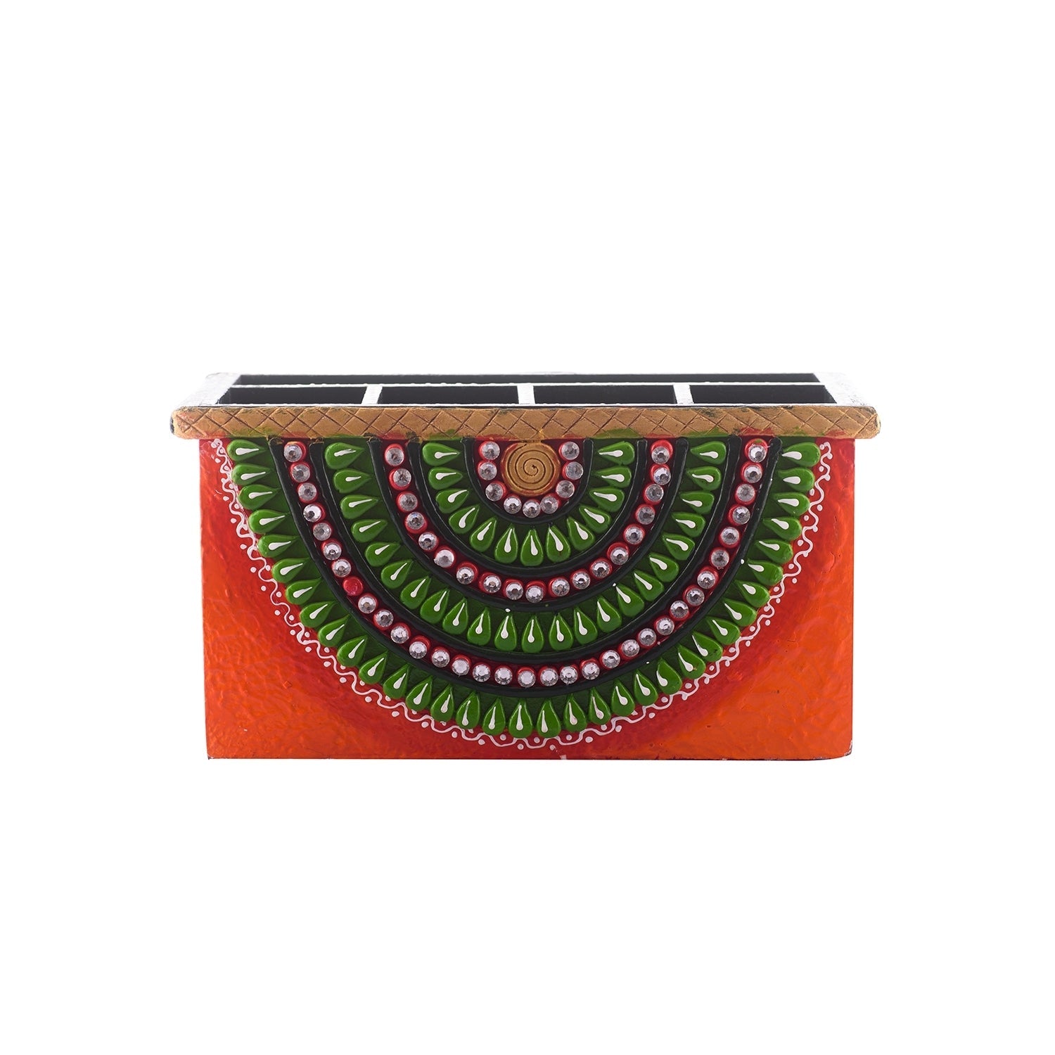 Papier-Mache Wooden Decorative Premium Pen Stand Utility Box Kafalo