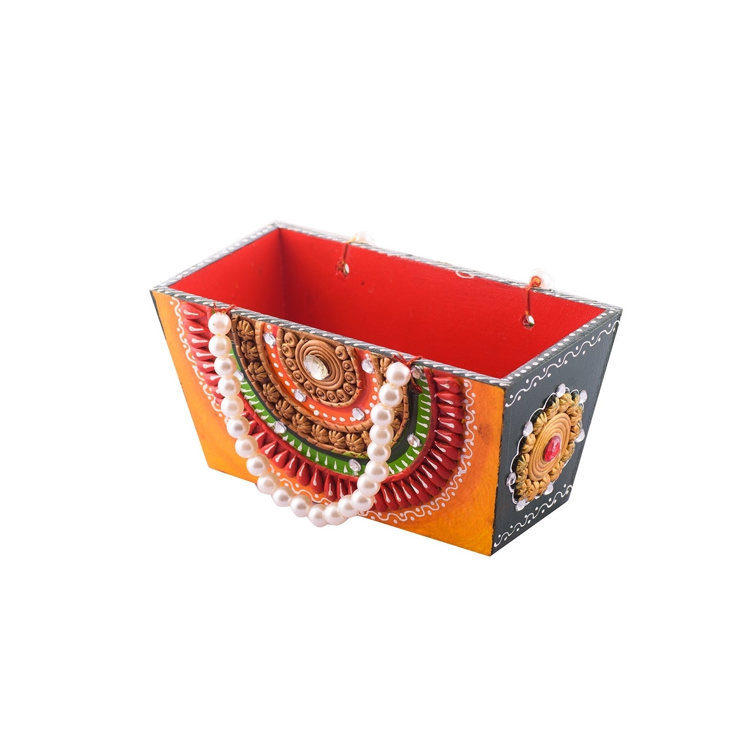 Papier-Mache Wooden Decorative Premium Pen Stand Utility Box Kafalo