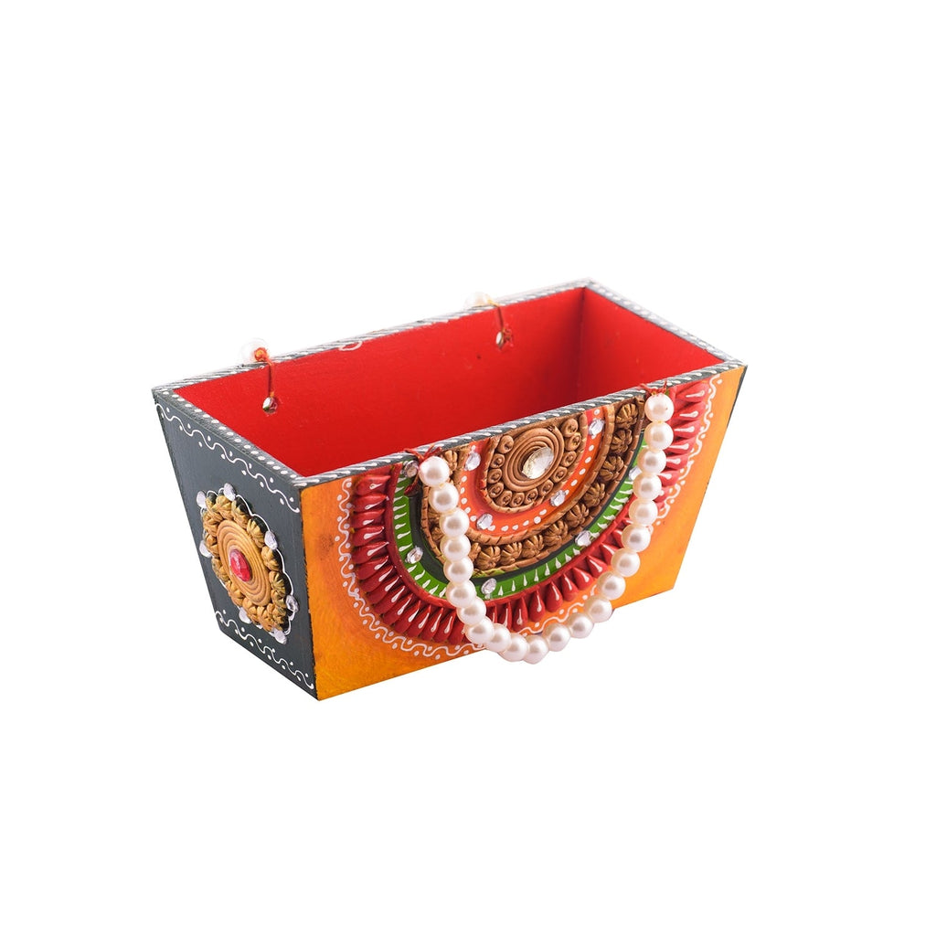 Papier-Mache Wooden Decorative Premium Pen Stand Utility Box Kafalo