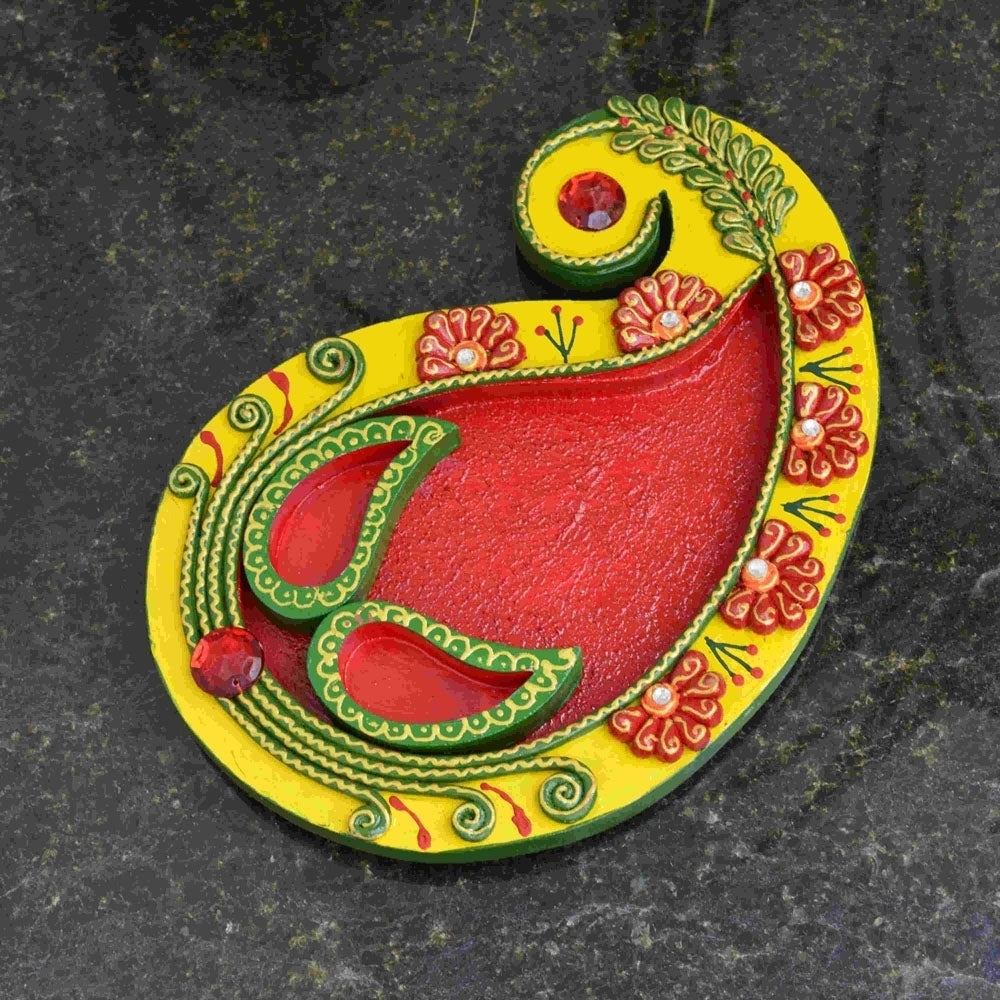 Papier-Mache Roli Tikka Pooja Thali Kafalo