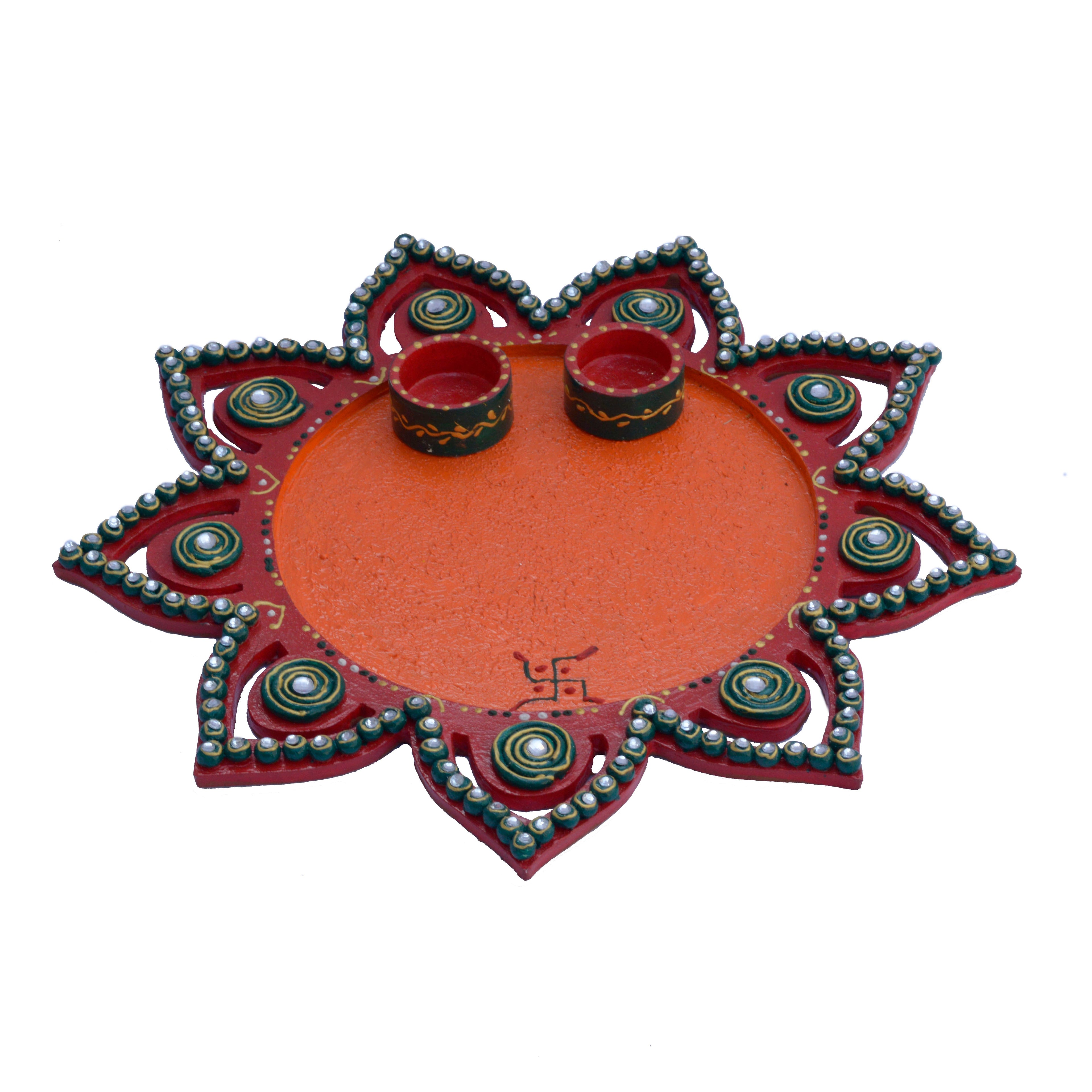 Papier Mache Decorative Pooja Thali Kafalo
