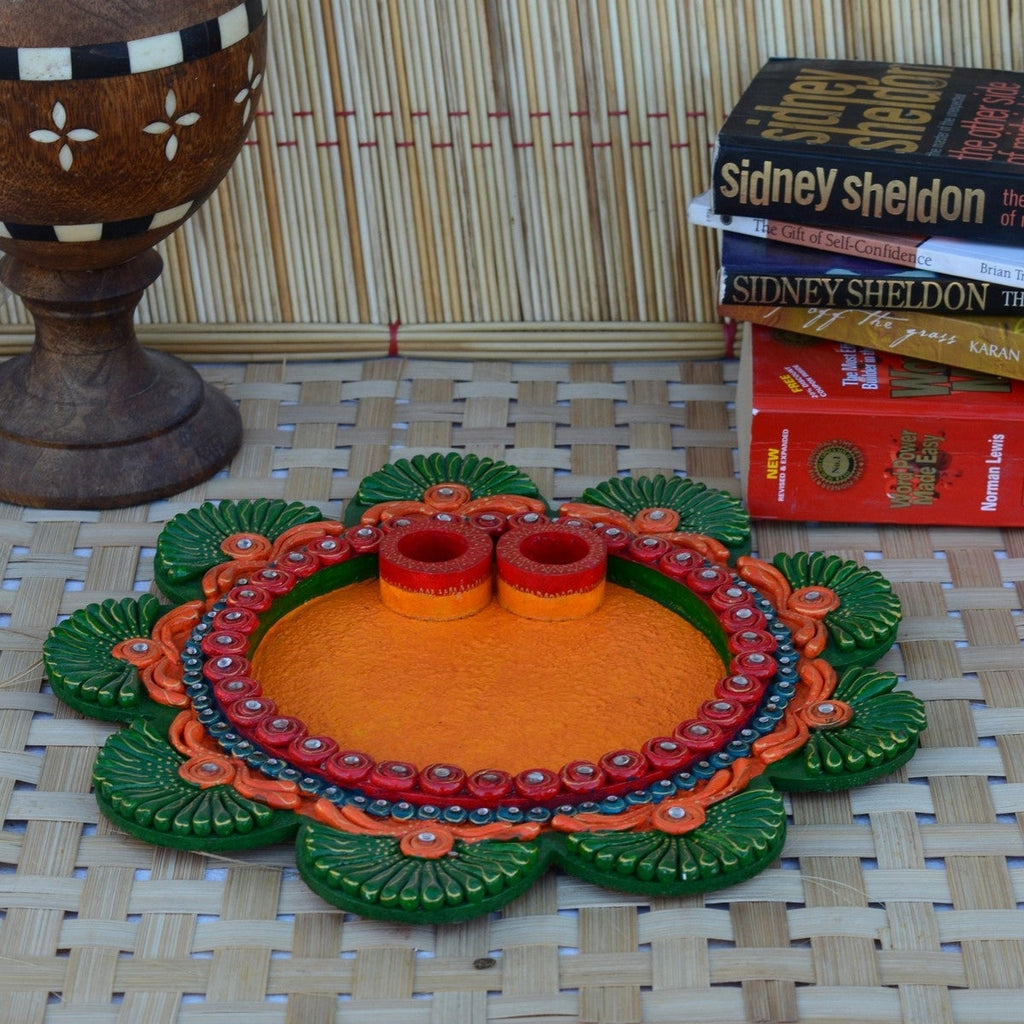 Papier Mache Decorative Pooja Thali Kafalo