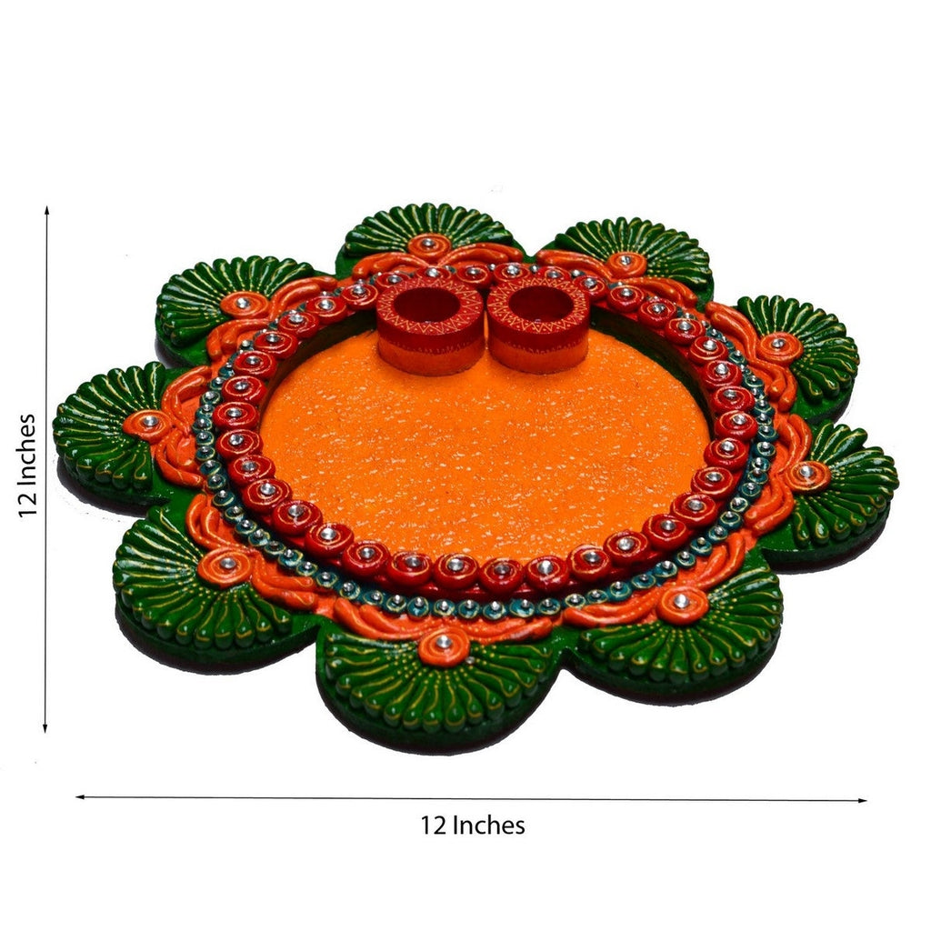 Papier Mache Decorative Pooja Thali Kafalo