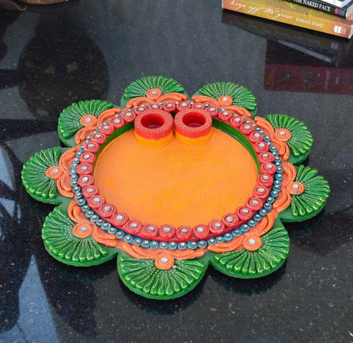 Papier Mache Decorative Pooja Thali Kafalo