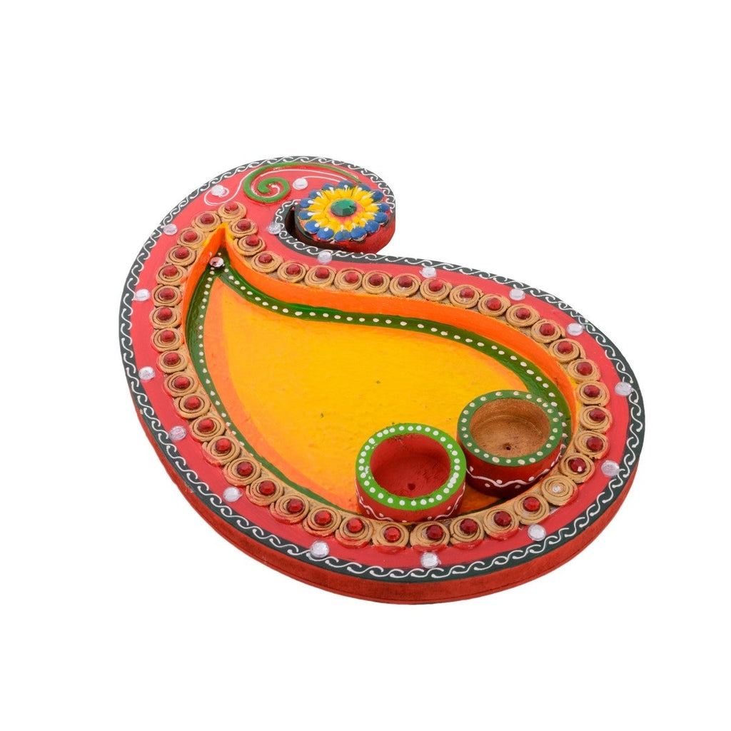 Papier-Mache Keri Design Multiutility Pooja Thali Kafalo
