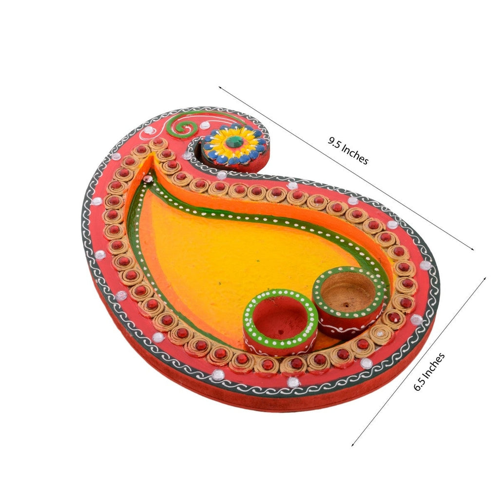 Papier-Mache Keri Design Multiutility Pooja Thali Kafalo