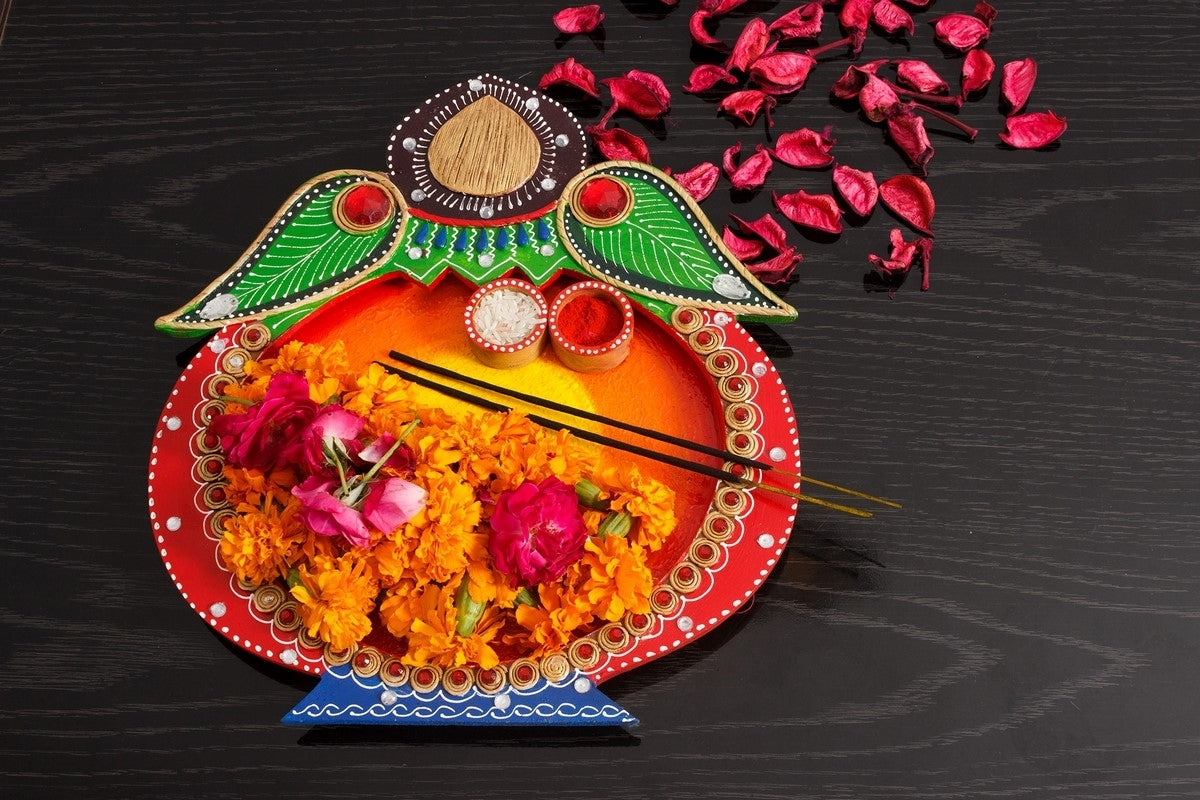 Papier-Mache Elegant Multiutility Pooja Thali Kafalo