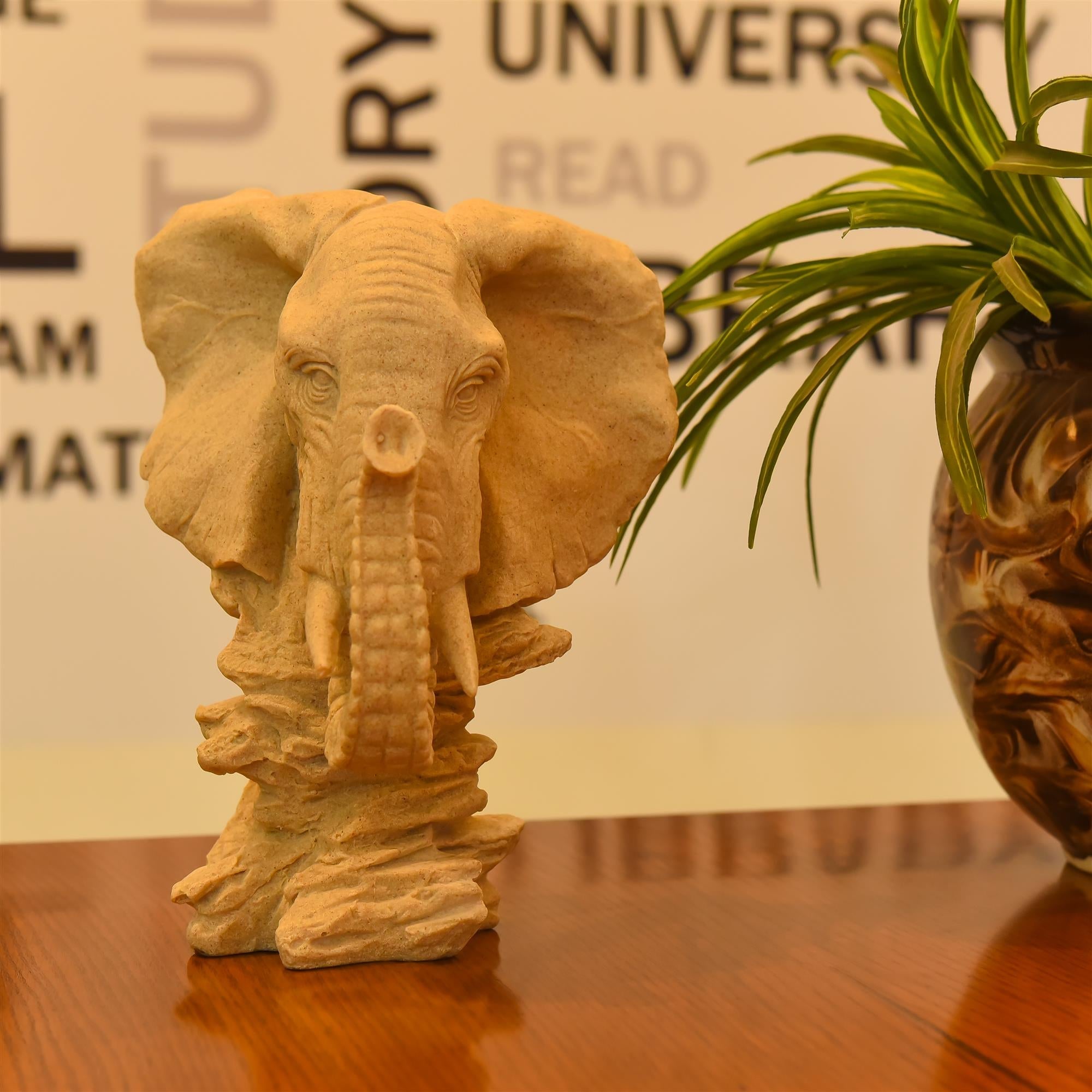 Ceramic Elephant Head Statue (10 Inch) Vedansh Craft