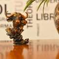 Polyresin Bull With Baby Head Statue Abstract Modern Decor (5.5 Inch) Vedansh Craft