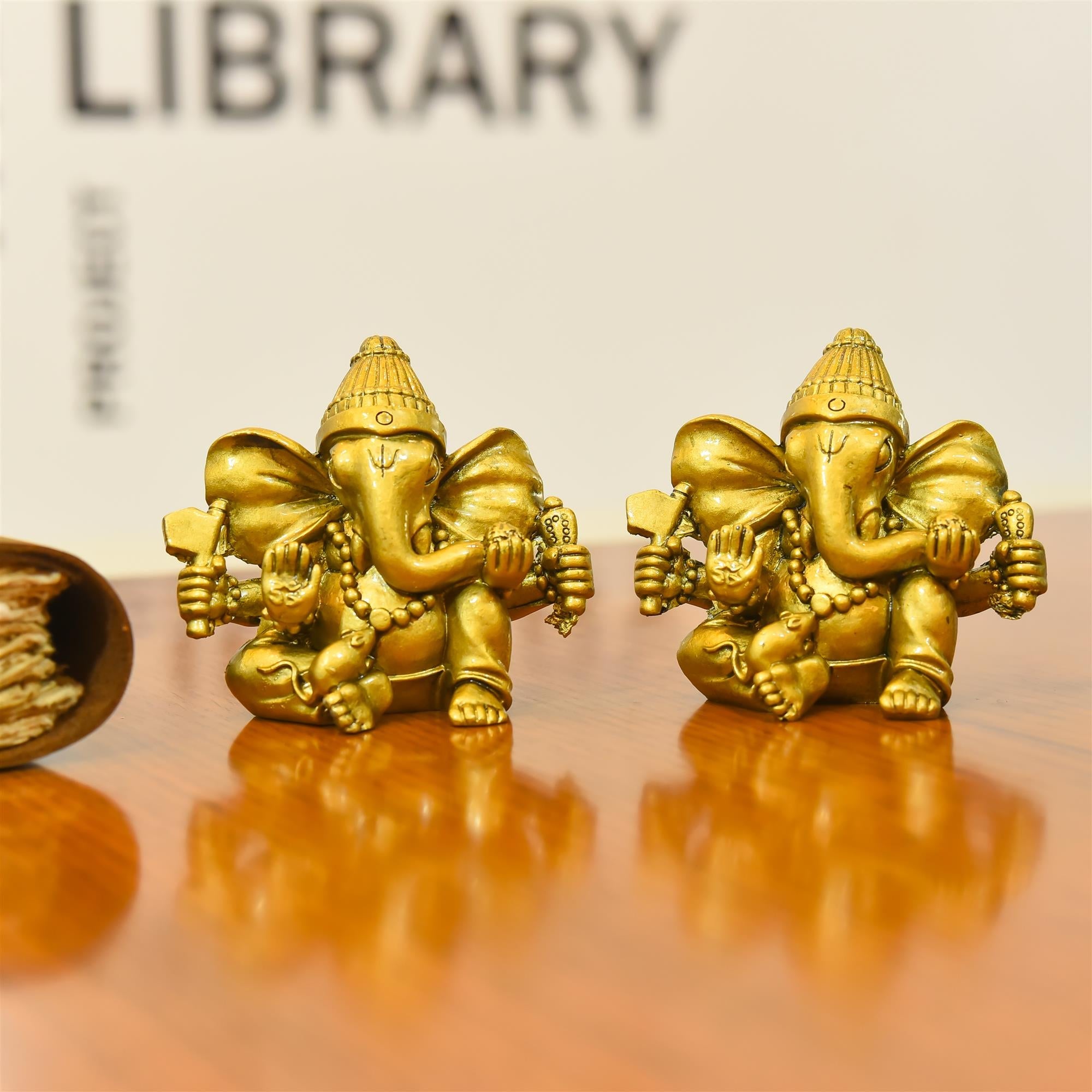 Polyresin Lord Sitting Ganesha Idol (3.5 Inch) Vedansh Craft