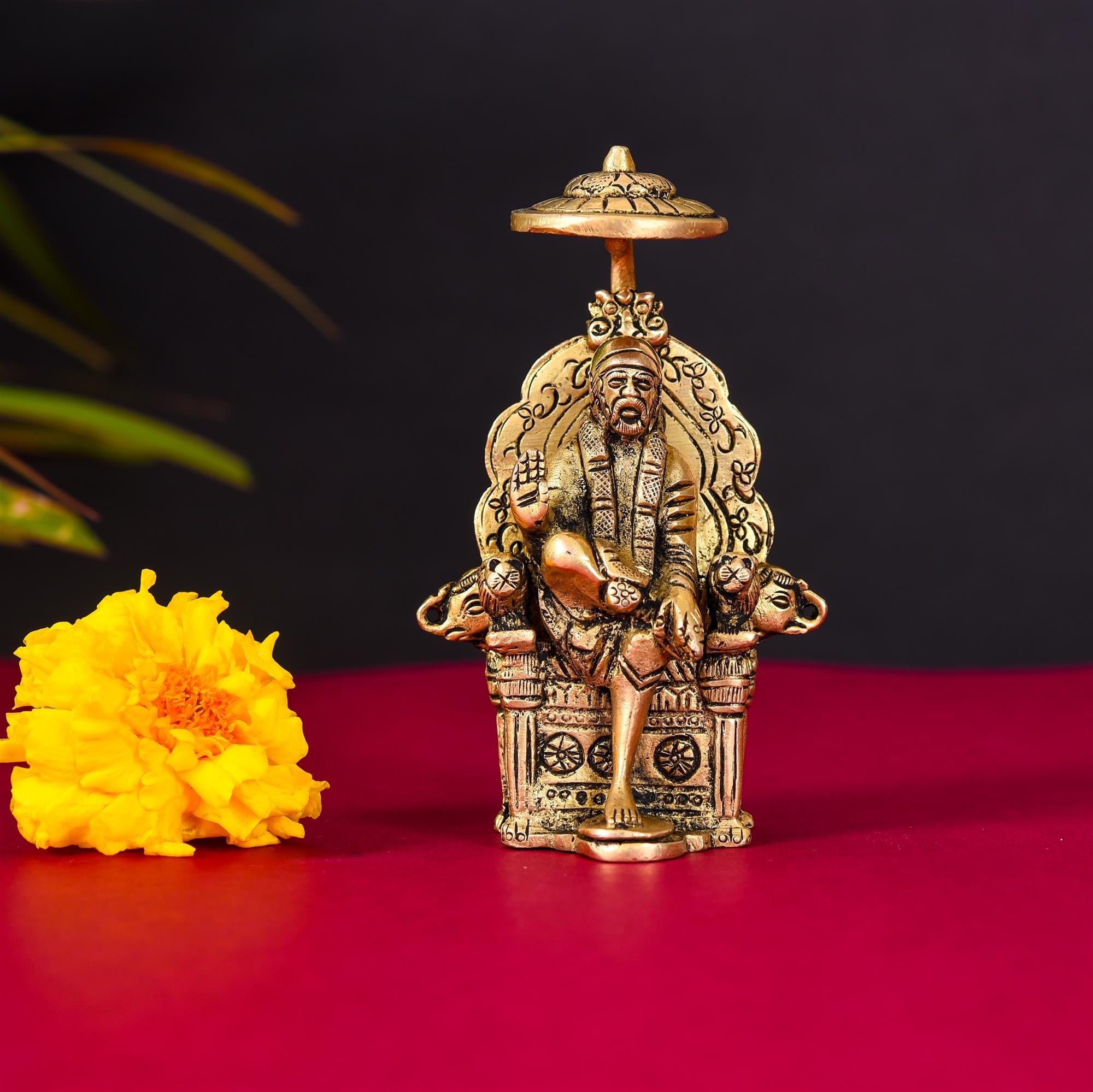 Brass Chatra Sai Baba Statue (4.5 Inch) Vedansh Craft
