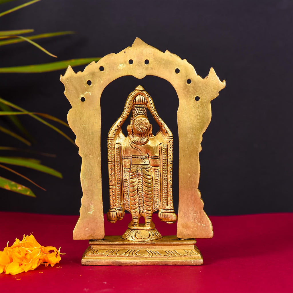 Brass Frame Tirupati Balaji Venkateshwar Superfine idol (8 Inch) Vedansh Craft