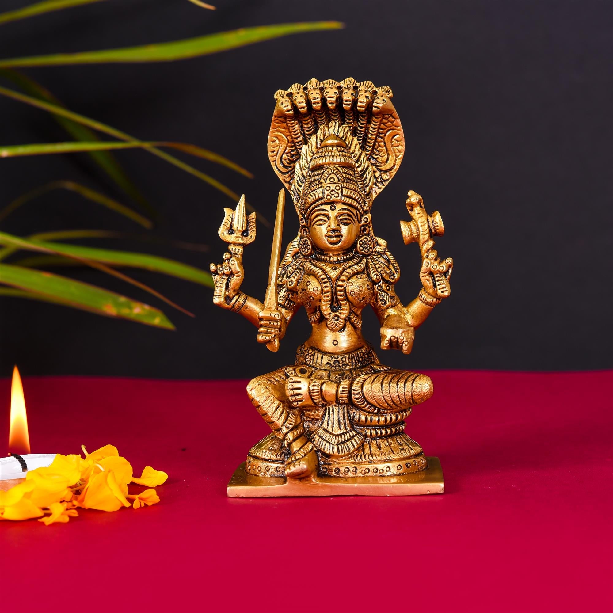 Brass Sitting Karumari Amman Superfine Idol (6 Inch) Vedansh Craft