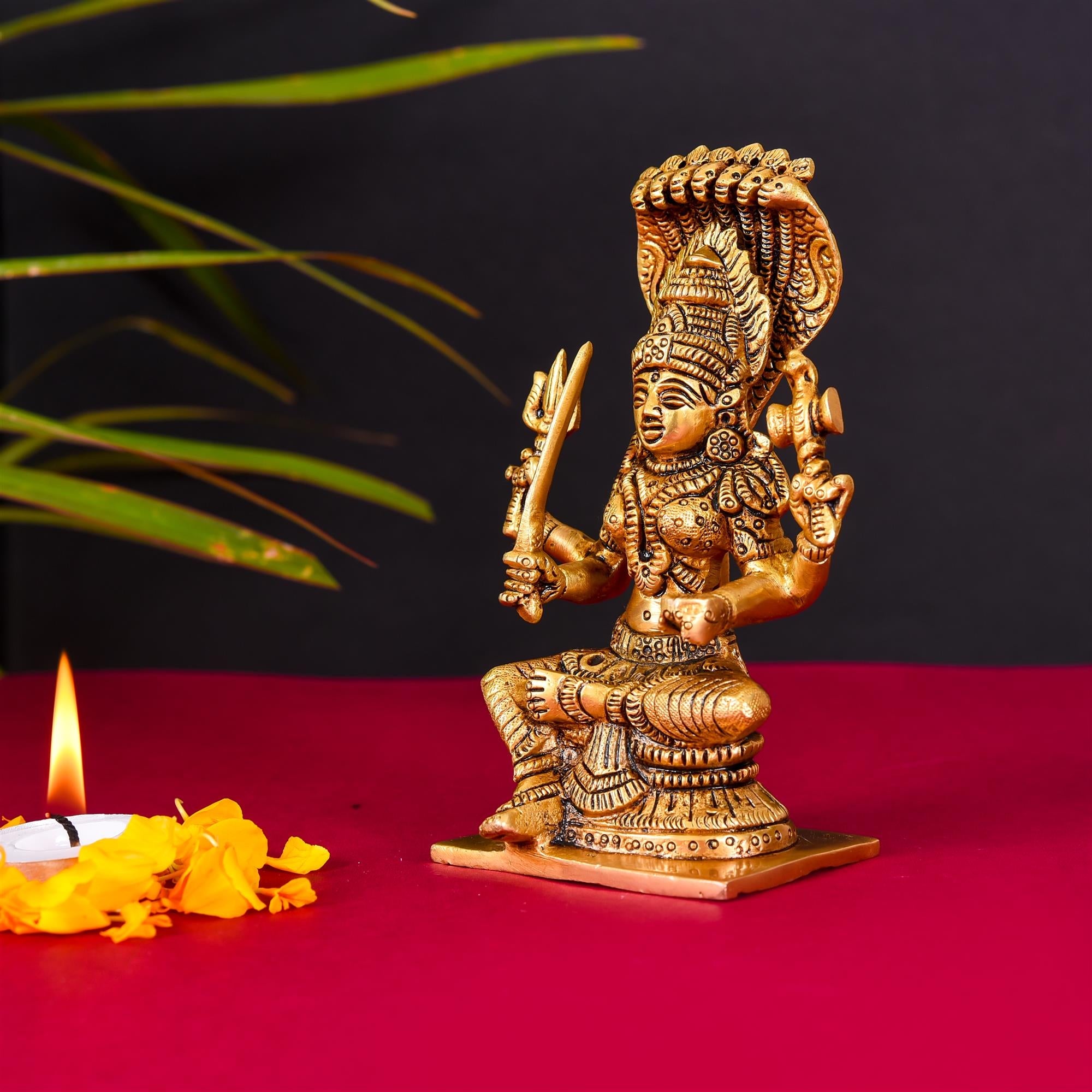 Brass Sitting Karumari Amman Superfine Idol (6 Inch) Vedansh Craft