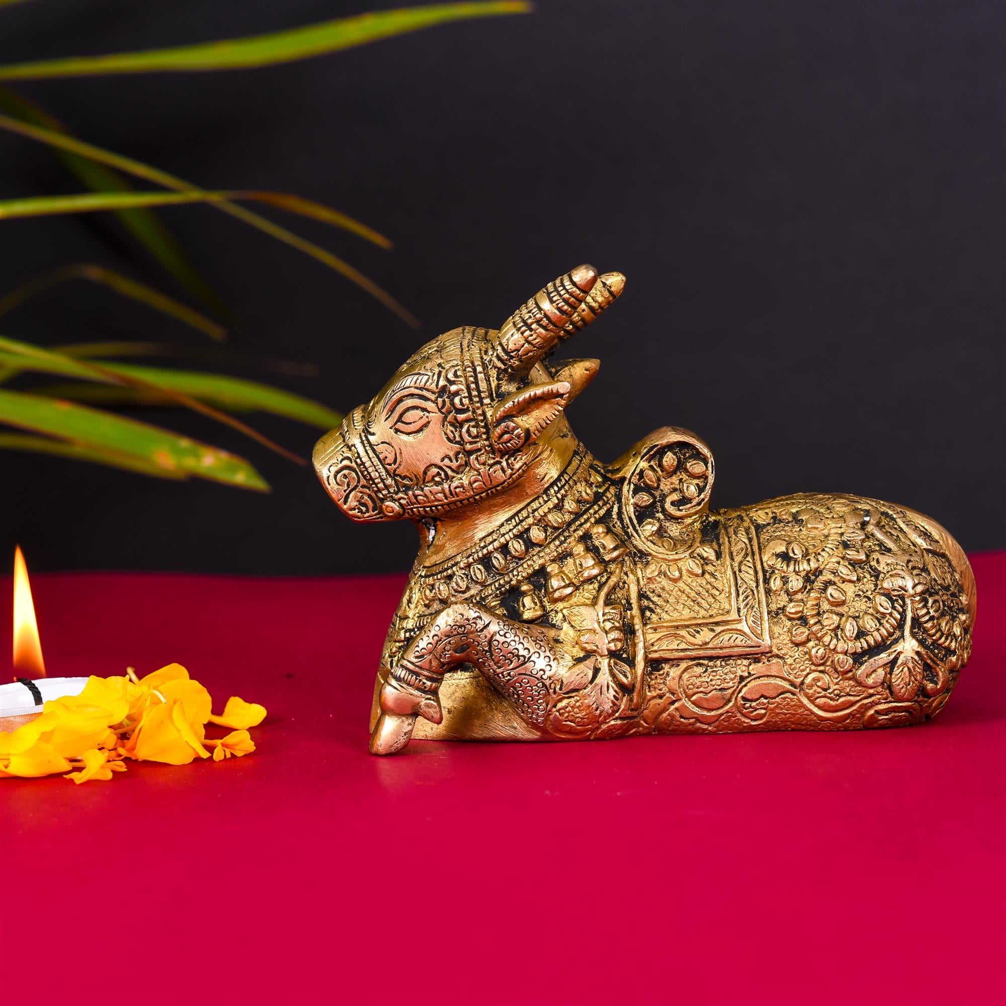 Brass Sitting Nandi Idol Vedansh Craft