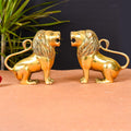 Brass Lion Statue Pair Home Decor Vedansh Craft