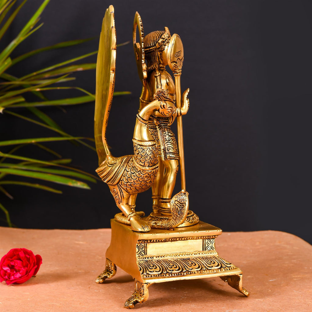 Brass Superfine Standing Lord Murugan/Kartikeya Idol Superfine (12 Inch) Vedansh Craft