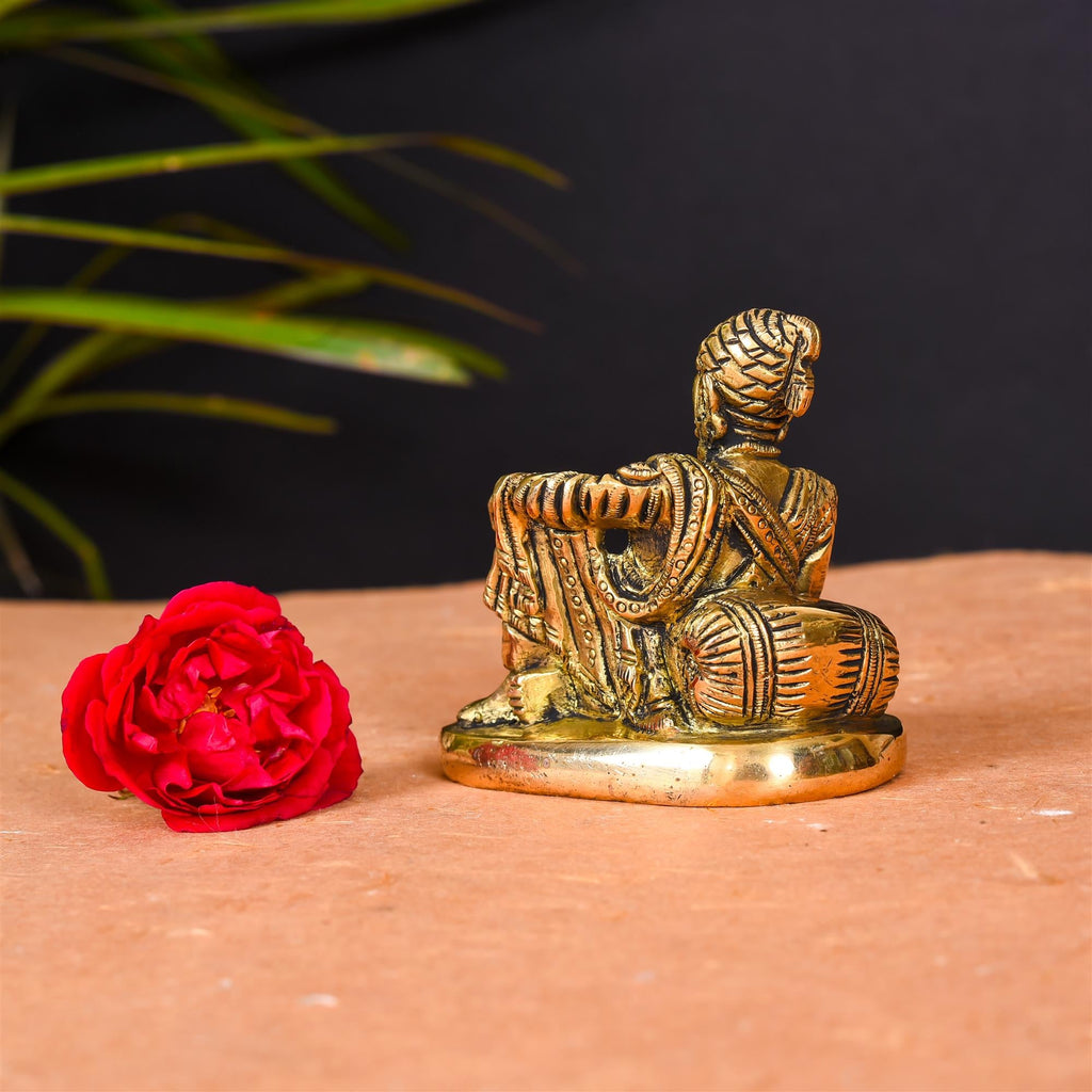 Brass Chatrapati Shivaji Maharaj Idol (3.2 Inch) Vedansh Craft