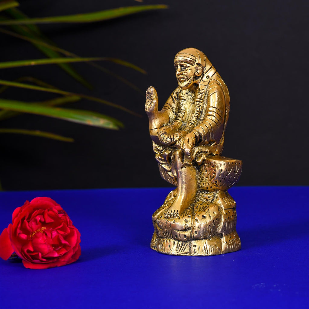 Brass Sai Baba Statue/Idol (5.2 Inch) Vedansh Craft