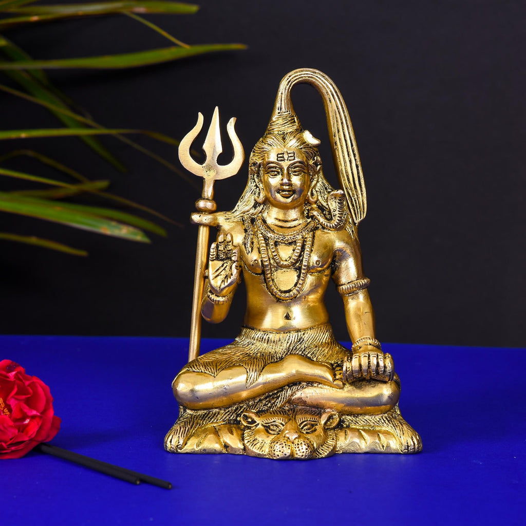 Brass Sitting Lord Shiva Idol (6.5 Inch) Vedansh Craft