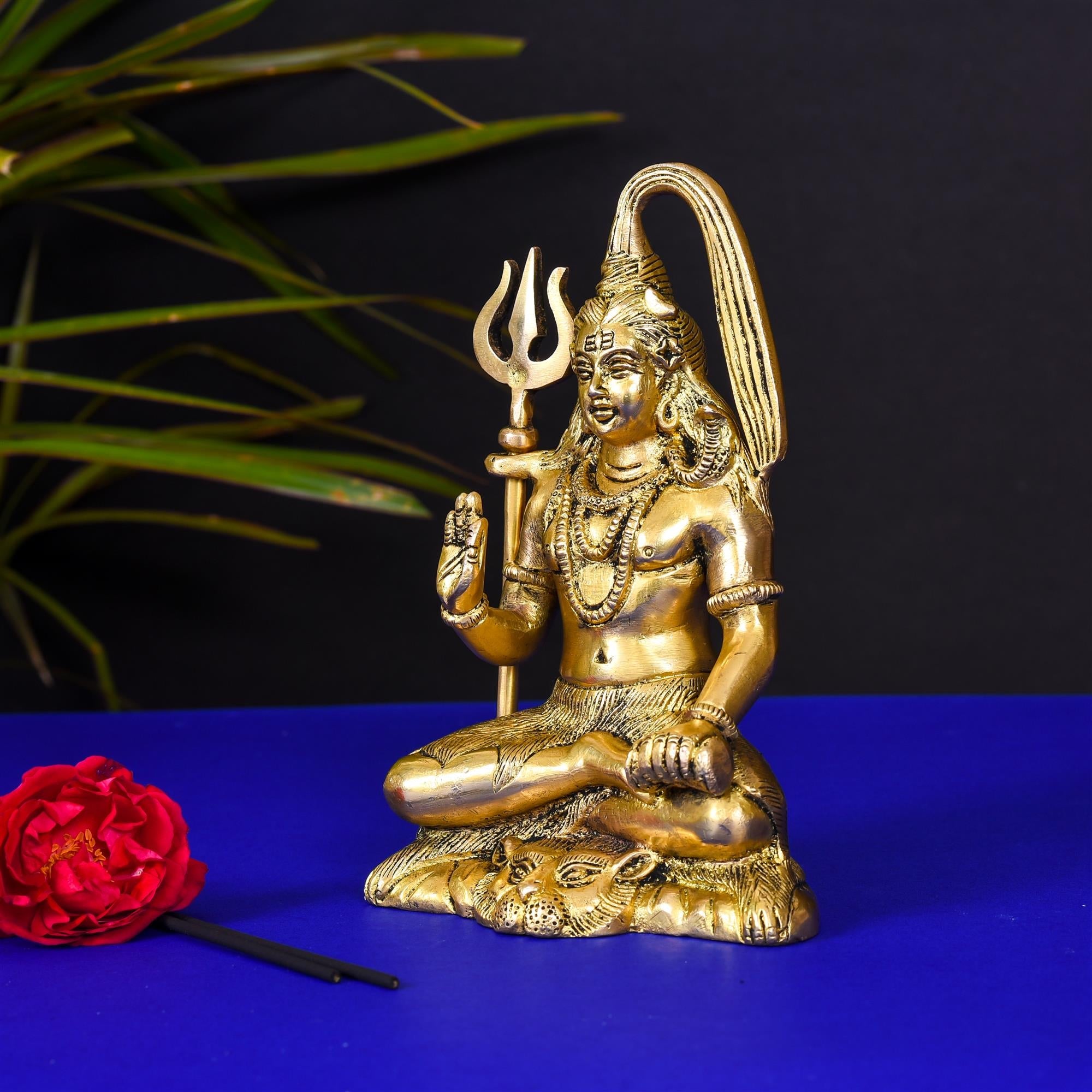 Brass Sitting Lord Shiva Idol (6.5 Inch) Vedansh Craft