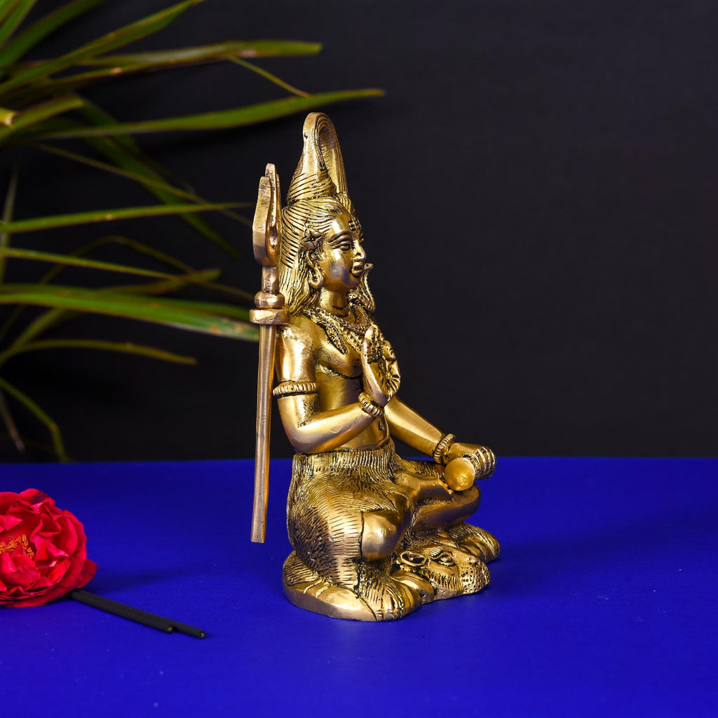 Brass Sitting Lord Shiva Idol (6.5 Inch) Vedansh Craft