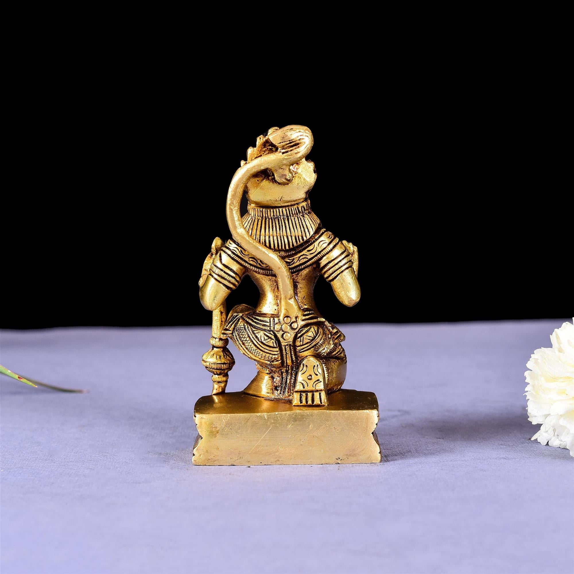 Brass Blessing Superfine Sitting Hanuman Idol (4 Inch) Vedansh Craft