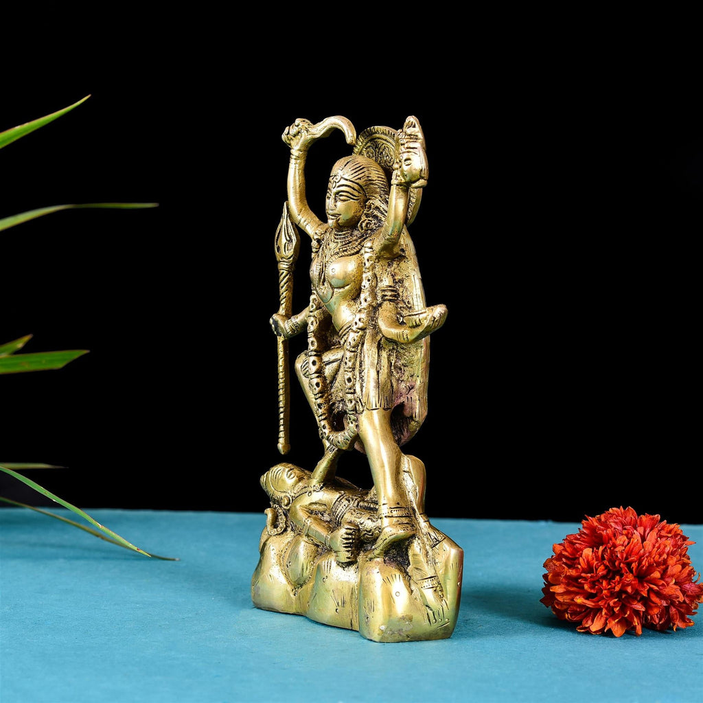 Brass Goddess Standing Kali Idol (8.2 Inch) Vedansh Craft