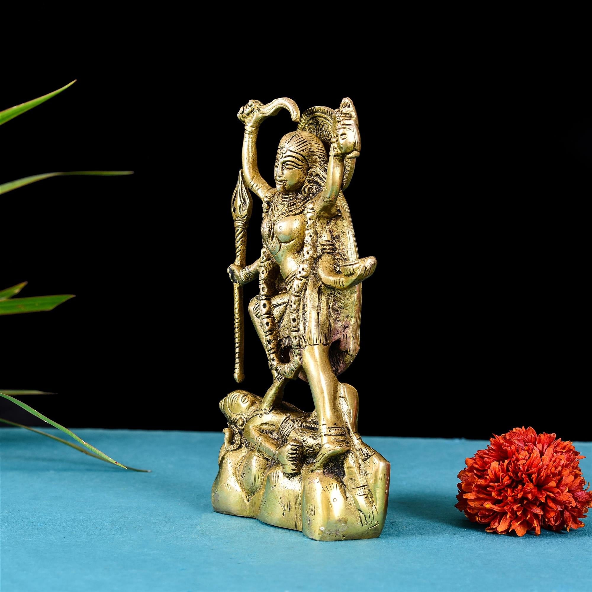 Brass Goddess Standing Kali Idol (8.2 Inch) Vedansh Craft