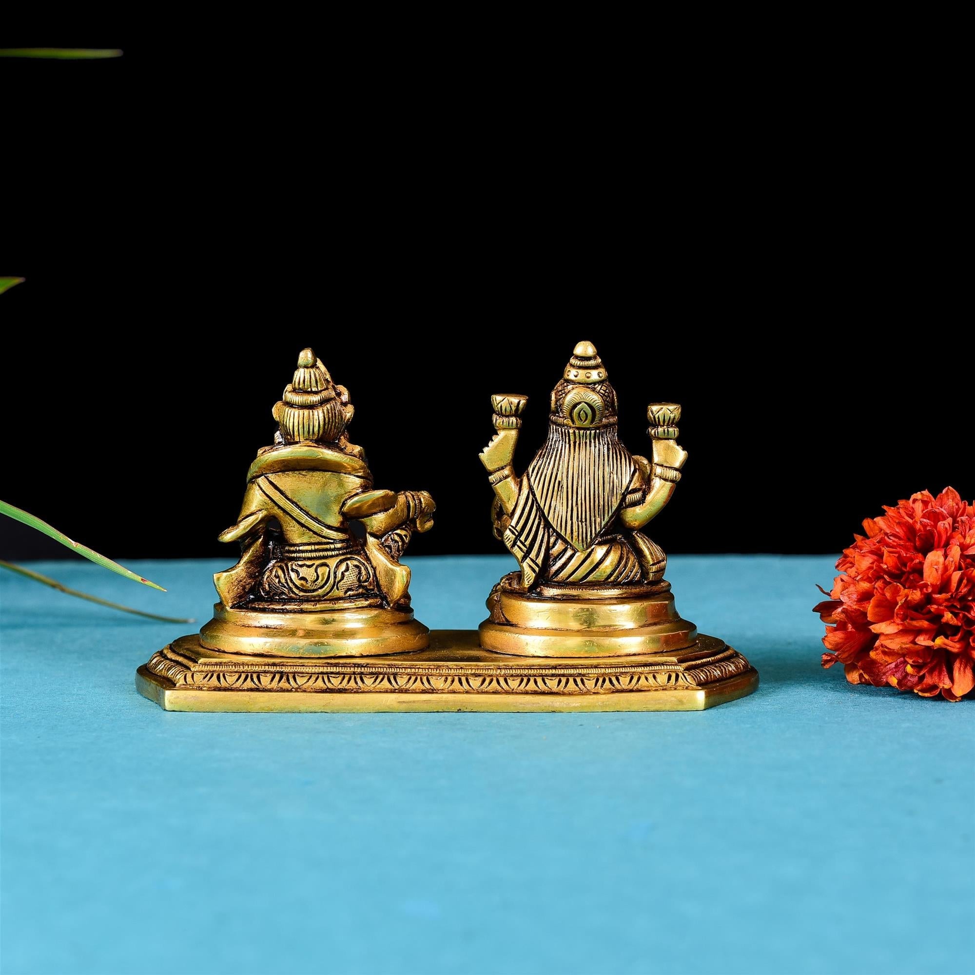 Brass Kuber And Lakshmi Superfine Idol (3.5 Inch) Vedansh Craft