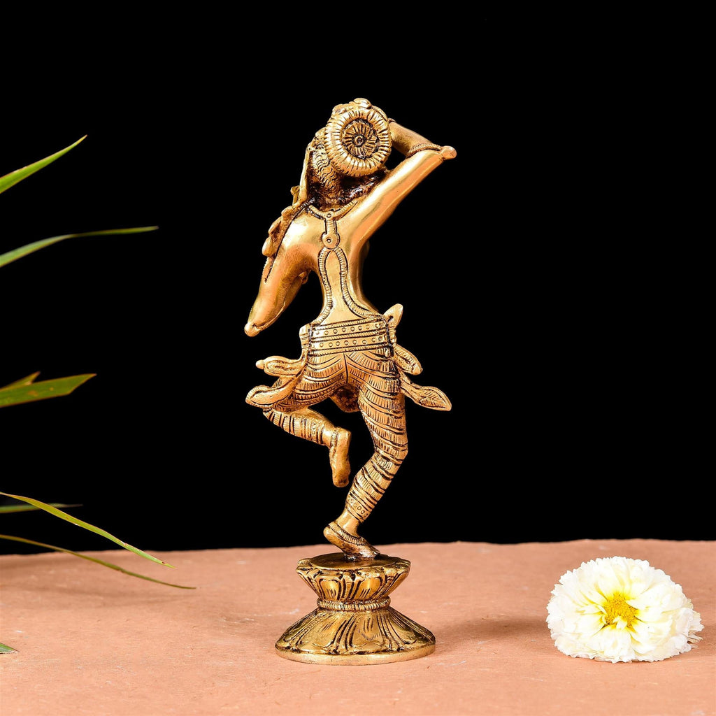 Brass Superfine Apsara Applying Vermillion Statue (9 Inch) Vedansh Craft