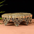 Beautifully Carved Brass Chowki/Stool (3.5 Inch) Vedansh Craft