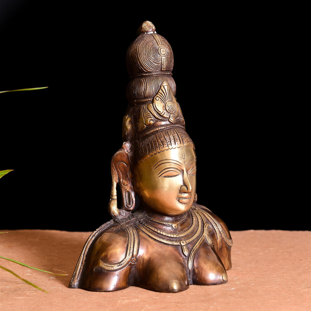 Brass Parvati Bust Statue (10.2 Inch) Vedansh Craft