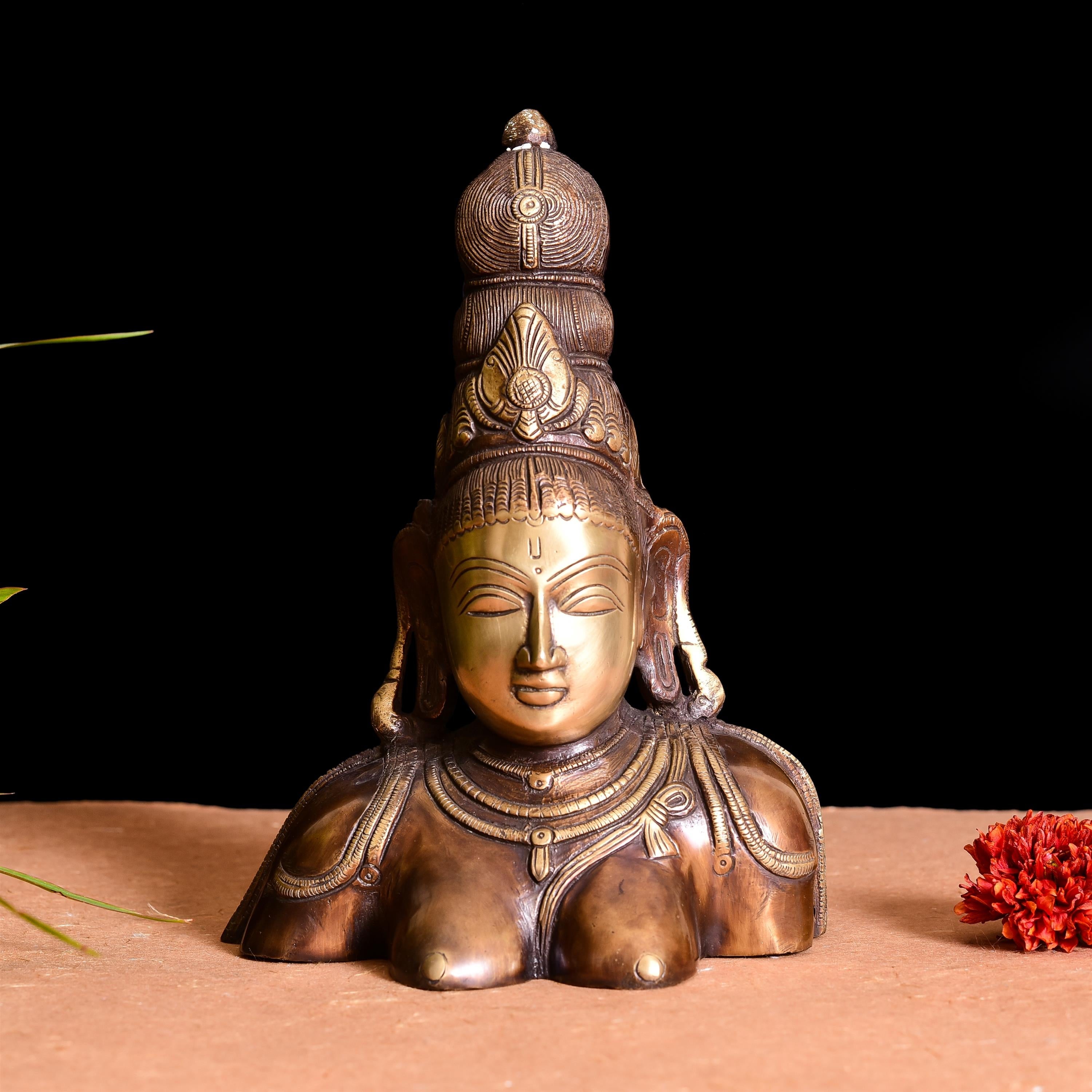 Brass Parvati Bust Statue (10.2 Inch) Vedansh Craft