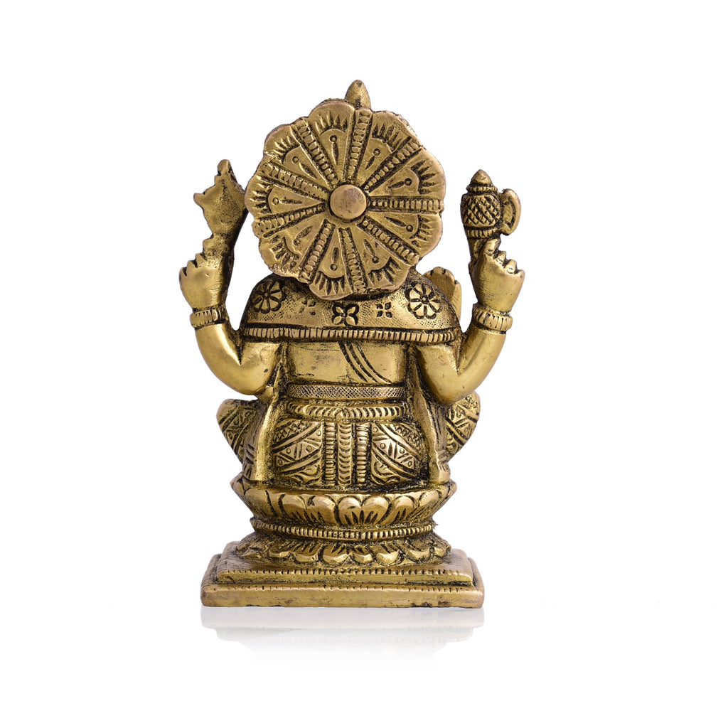 Brass Blessing Sitting Ganesha Idol (4.8 Inch) Vedansh Craft