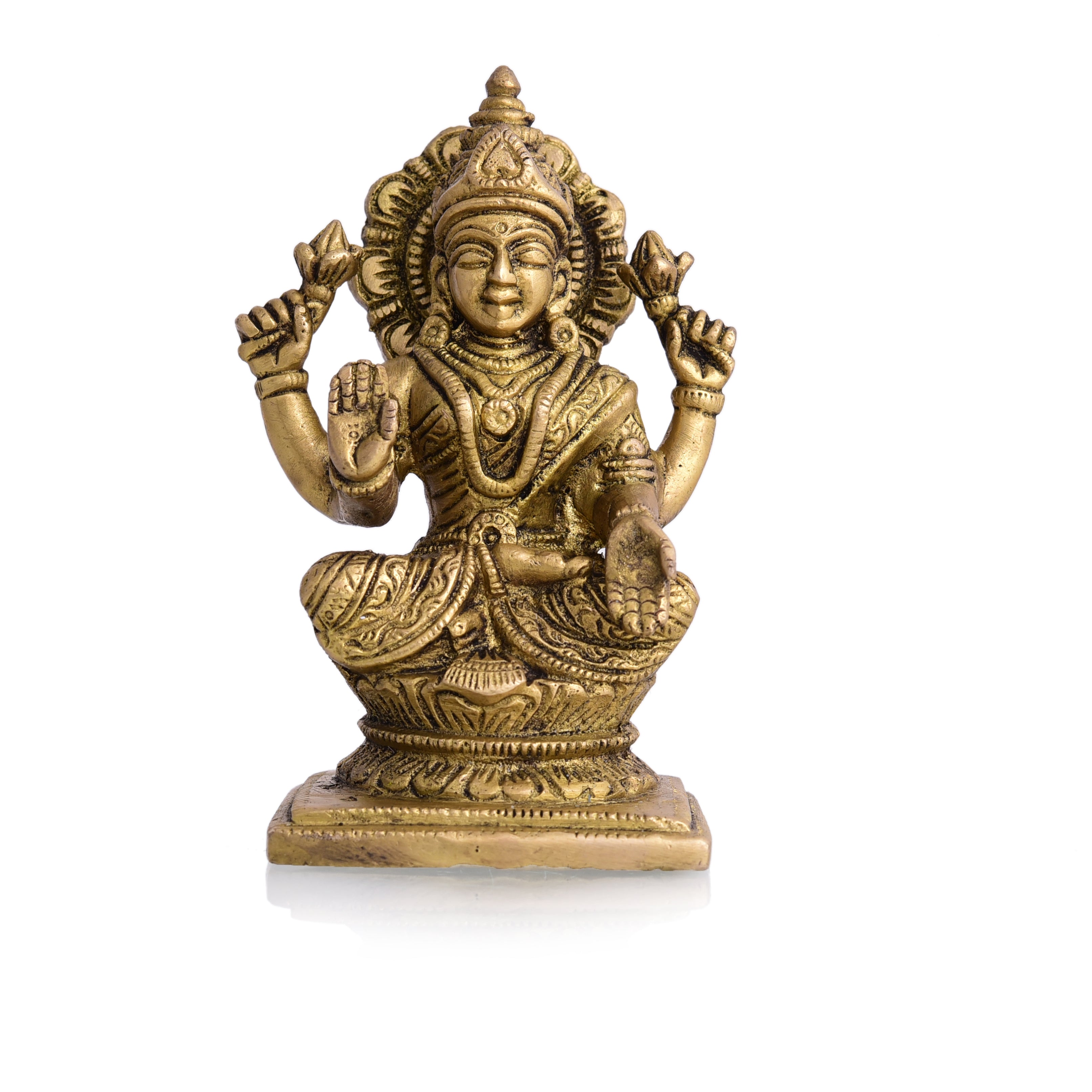 Brass Sitting Ganesha Lakshmi And Saraswati Idols Vedansh Craft