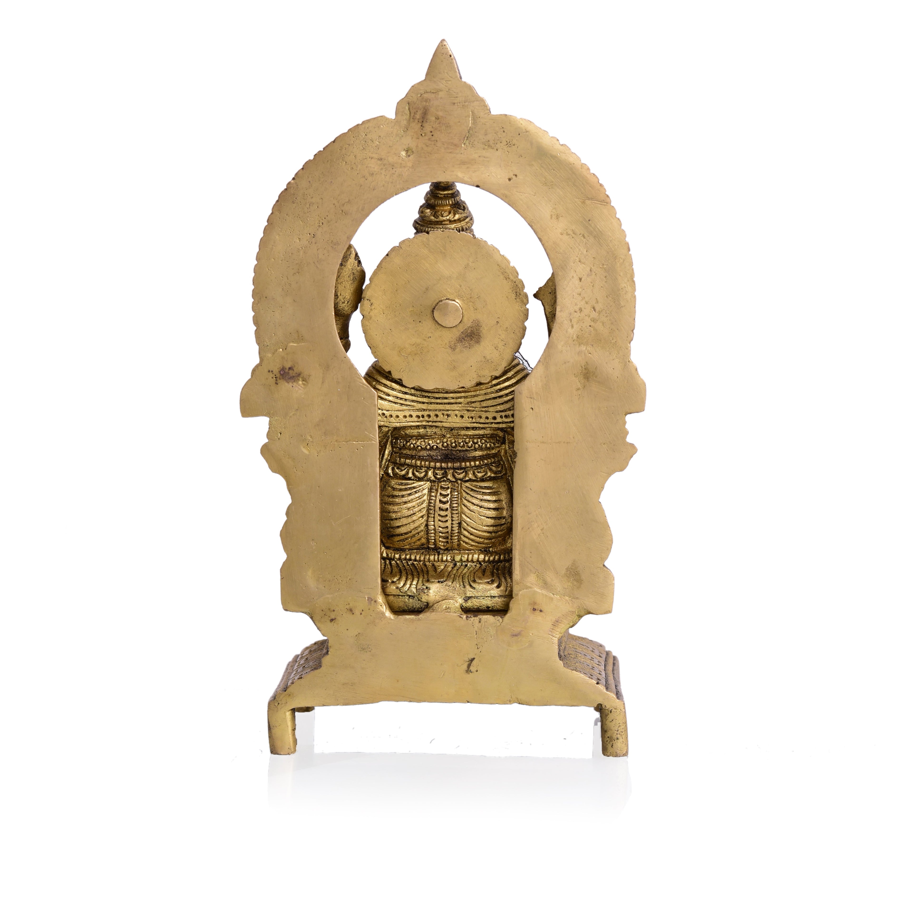 Brass Ganesha Sitting On Throne/Singhasan Idol (7.5 Inch) Vedansh Craft