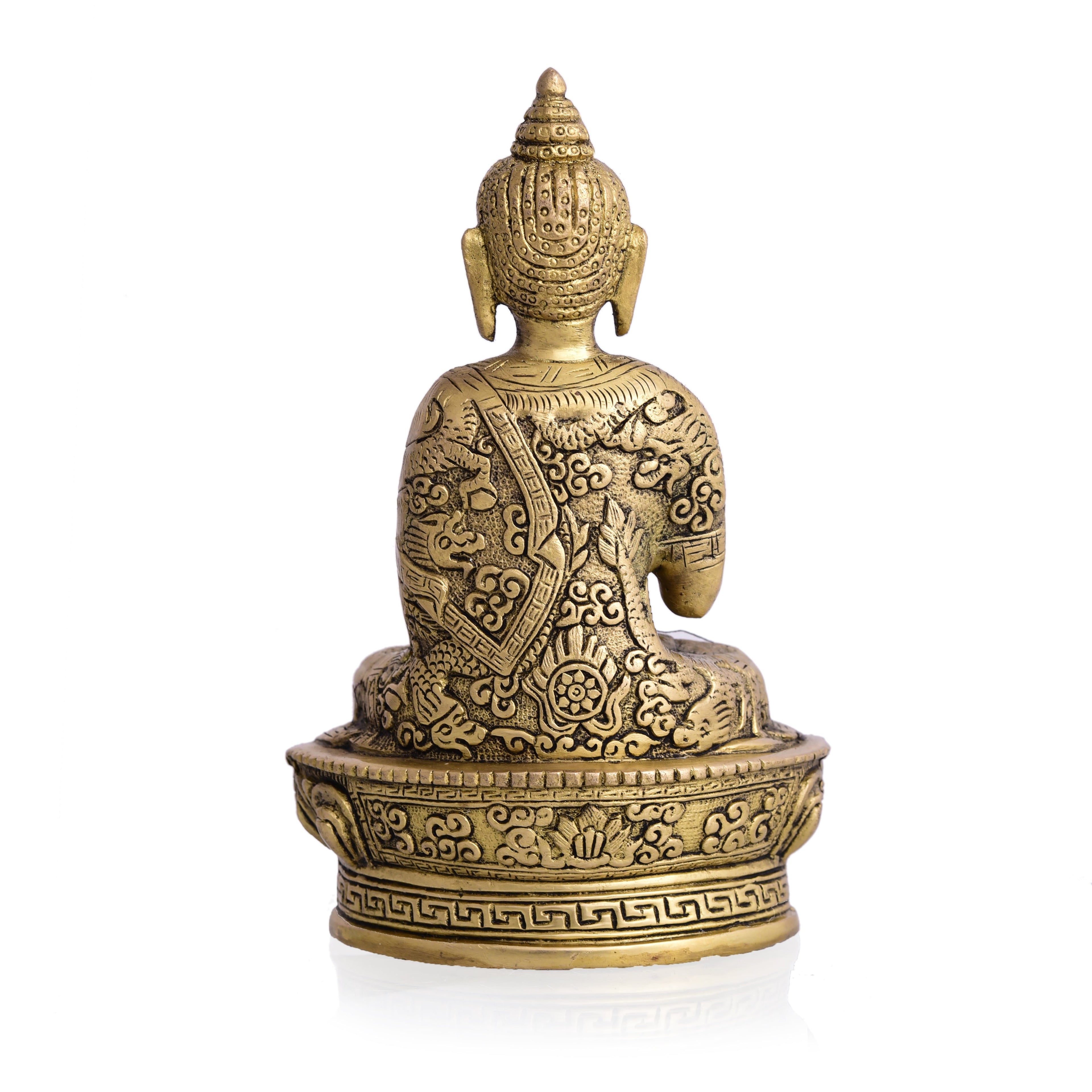 Brass Home Decor Buddha Sitting Idol (7 Inch) Vedansh Craft