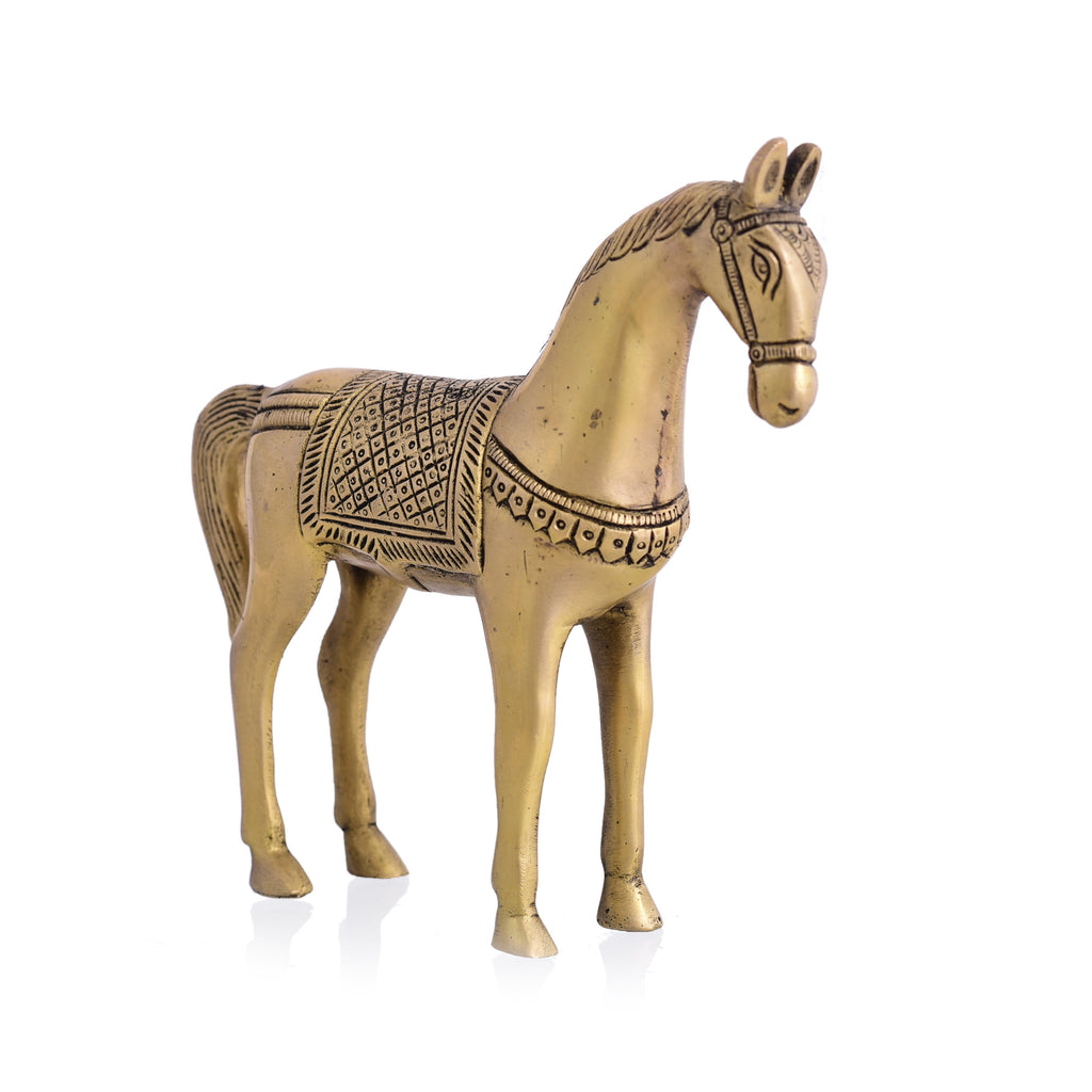 Brass Horse Statue (6.5 Inch) Vedansh Craft