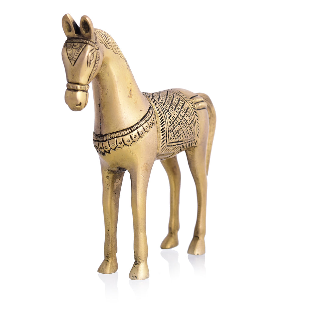 Brass Horse Statue (6.5 Inch) Vedansh Craft
